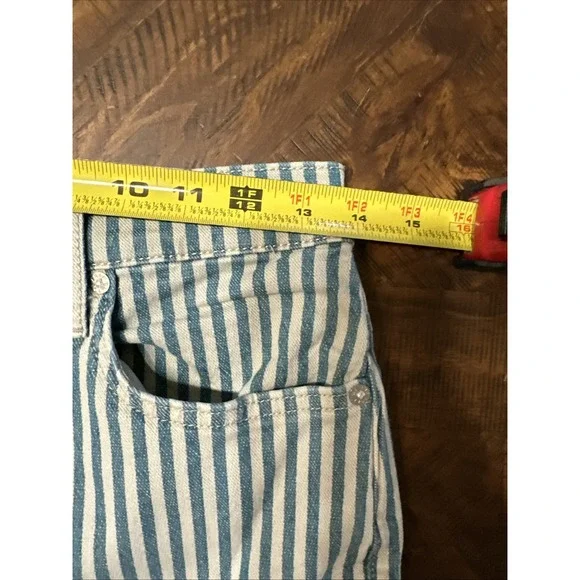 We The Free Free People Jeans 28x28 Blue Wide Leg Denim High Rise Distressed - Picture 8 of 11